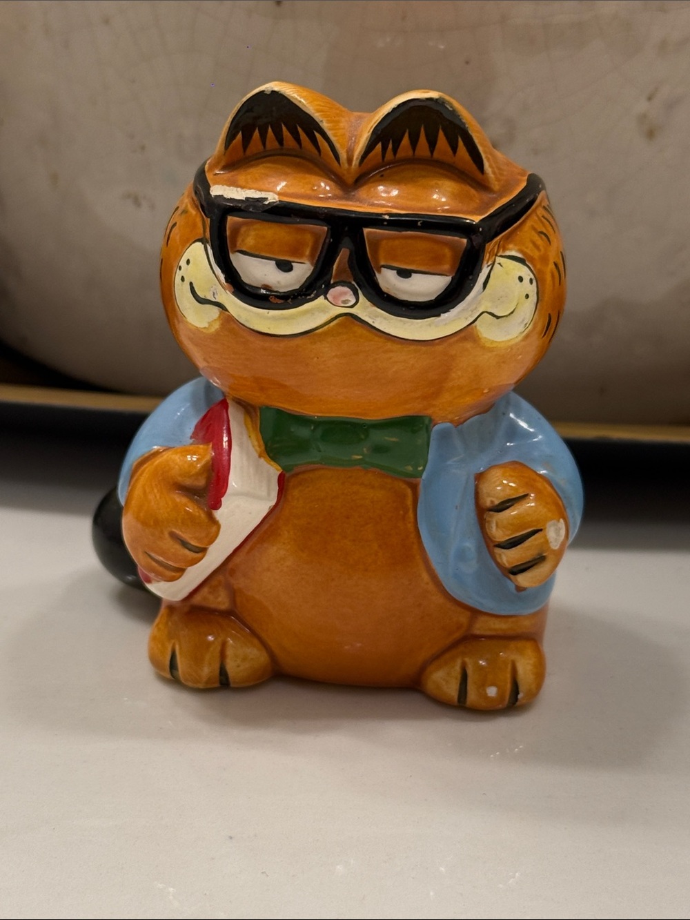 Vintage Garfield Ceramic Figurine - Orange Collector Accent
